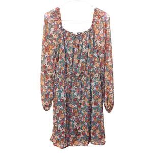 Lauren Conrad Size Medium M Dress Floral Flower Dress Long Sleeve Wedding Guest